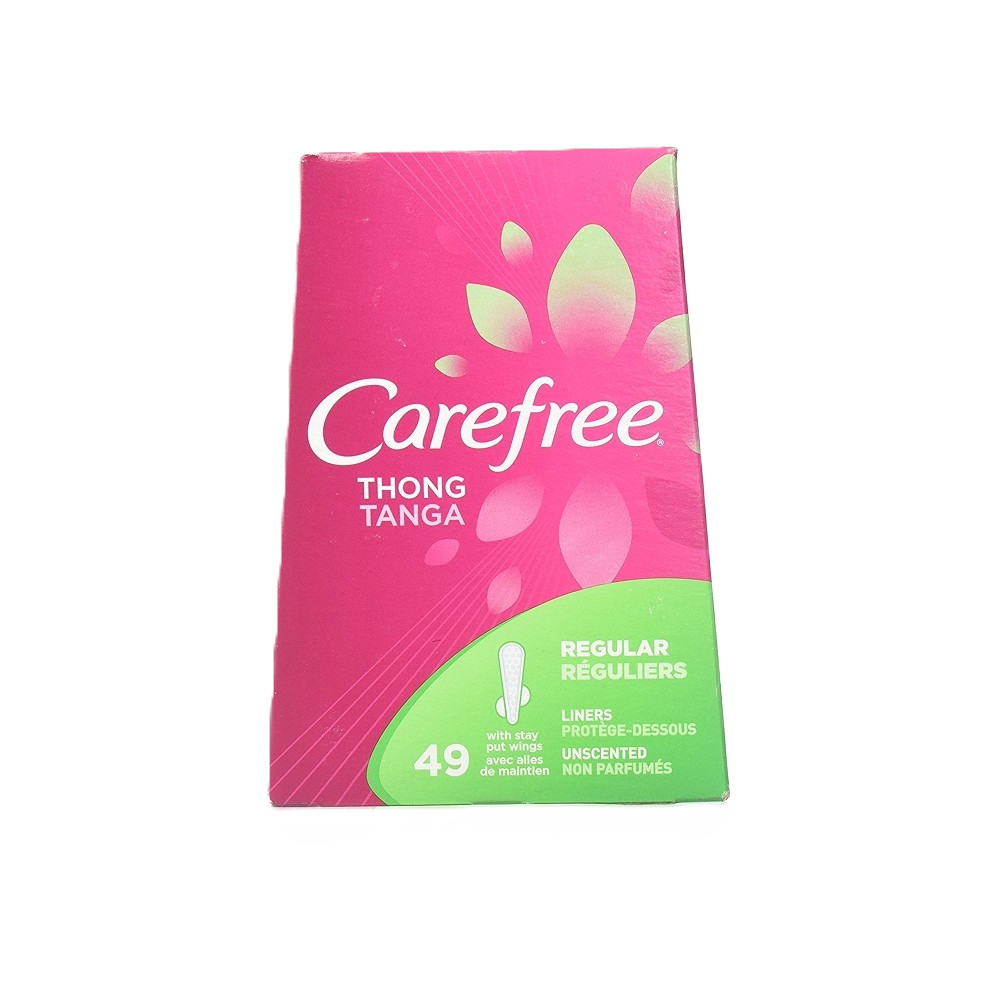 Carefree Thong Liners Regular With Wings Unscented