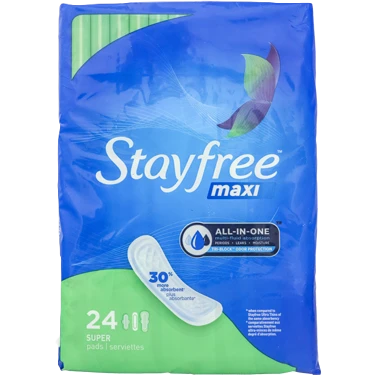 Stayfree Maxi Pads Super Wingless