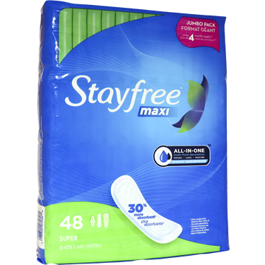 Stayfree Maxi Pads Super Wingless