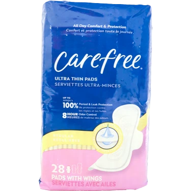 Carefree Ultra Thin Pads Regular Wings